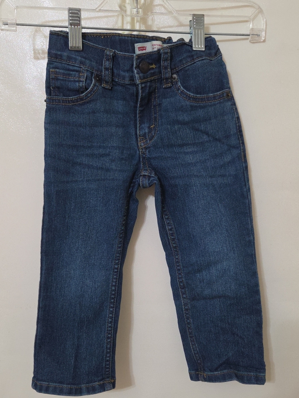 Levi's 514 Toddler Blue Straight-Leg Denim Jeans Adjustable Waist - Size 2T